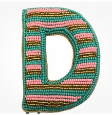 New Anthropologie Glass Beaded Monogram Christmas Ornament Initial Letter D Tree