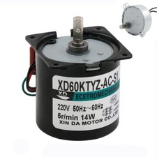 Permanent Magnet Synchronous Motor AC 220V Gear Motors CW/CCW 4W-60W 1-110RPM