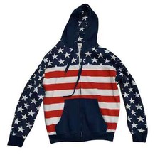 Blue Bay USA Flag Hoodie Unisex Large