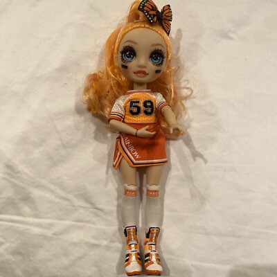 Rainbow High Cheer Poppy Rowan Orange Hair Cheerleader Doll Articulated