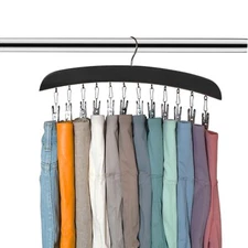 12 Clips Legging Organizer for Closet Wooden Closet Leggings Hanger Organizer...