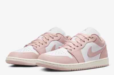 Air Jordan 1 Low Women's Size 10.5 White/Pink Oxford-Sail DC0774