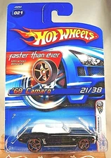 2006 Hot Wheels Faster Than Ever #21 First Editions 21/38 '69 CAMARO Black w/FTE