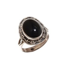 Black Onyx Oval Gemstone 925 Sterling Silver Jewelry Celebration Gift Ring
