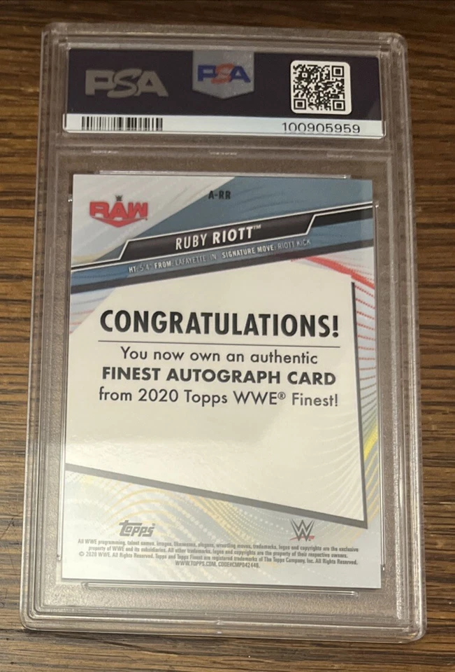 PSA 10 2020 Topps WWE Finest Ruby Riott /50 Orange Refractor Auto #A-RR Card - Image 2 of 3