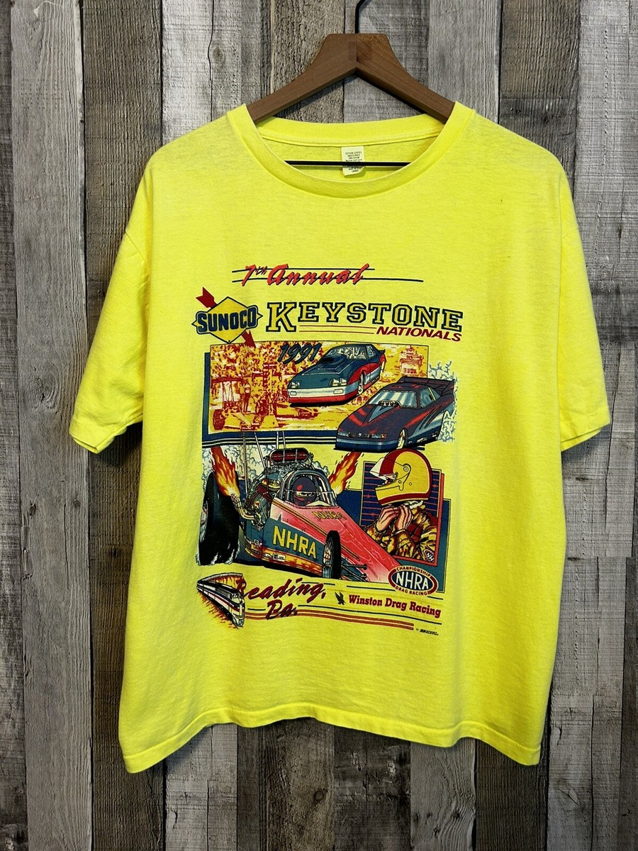 Vintage 80s Drag Racing NHRA Keystone Nationals Sunoco Graphic T