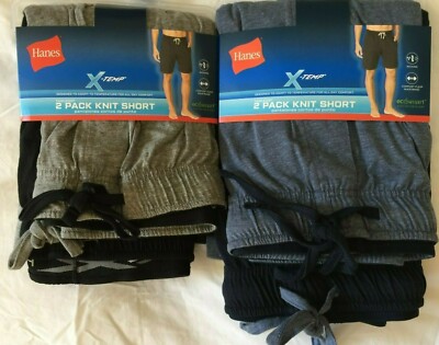 NWT Hanes Men Knit Cotton Blend Sleepwear Lounge SHORTS X-Temp Sleep  SMALL