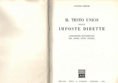 Der einzigartige Text der direkten Steuern. [Hardcover] Antonio Berliri