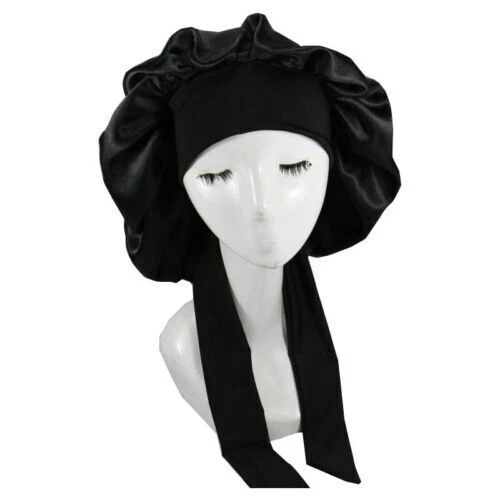 Women Satin Bonnet Long Hair Care Sleep Hat Cap Night Silk Feel Head Wrap Turban - Picture 10 of 41