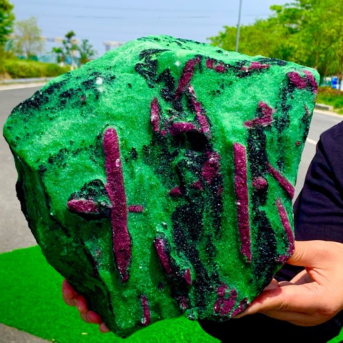 26.13LB Natural green Ruby zoisite (anylite) crystal Chakra Healing Energy - Picture 13 of 18