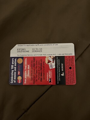NYCT MTA MetroCard - Loews Theatres (100 Years)