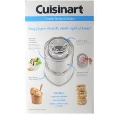 Cuisinart Ice Cream & Frozen Dessert Maker Stainless Steel ICE-20 Machine Easy