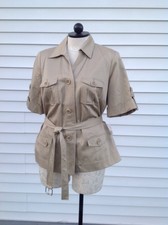 Dressbarn Womens Shirt-styled Jacket Sz18 Tan Nwt Button Front Msrp $44.99