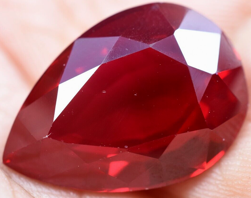 Natural 24.70 Ct Blood Red Ruby Mozambique GGL Certified Treated Gemstone - Picture 3 of 9