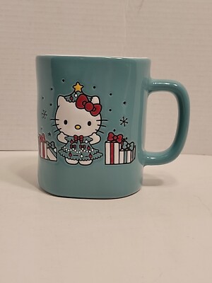 New Extra Large Hello Kitty Merry & Bright Christmas Dress Mug Ceramic Blue  | eBay
