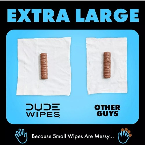 DUDE WIPES XL Flushable Wipes, Fragrance Free, 8 ct. (400 wipes) - Picture 3 of 7