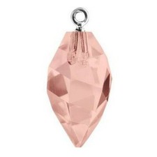 Swirl drop pendant 6541 Swarovski  blush rose 257  half hole with classic
