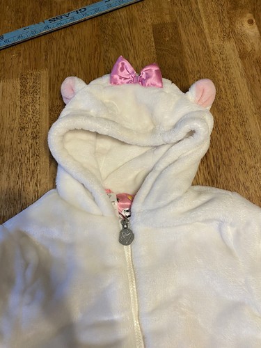 Disney Store Aristocats Marie White Pink Jacket Disney Cat Ears Size 4 - Picture 3 of 13