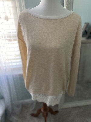 RD Style Tonie Lace Inset Pullover -Blush Size XL