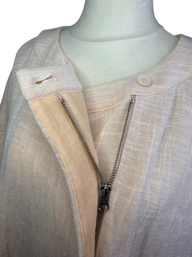 MM6 Maison Martin Margiela Oversized Jacket Sz Small Peach Short Sleeved Zip Up - Picture 5 of 9