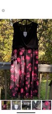 NWT BloomChic Black & Red Floral Twist Front Sleeveless Maxi Dress Sz 2X (18-20)
