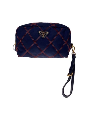 Pochette PRADA plaque triangle matelassée marine occasion