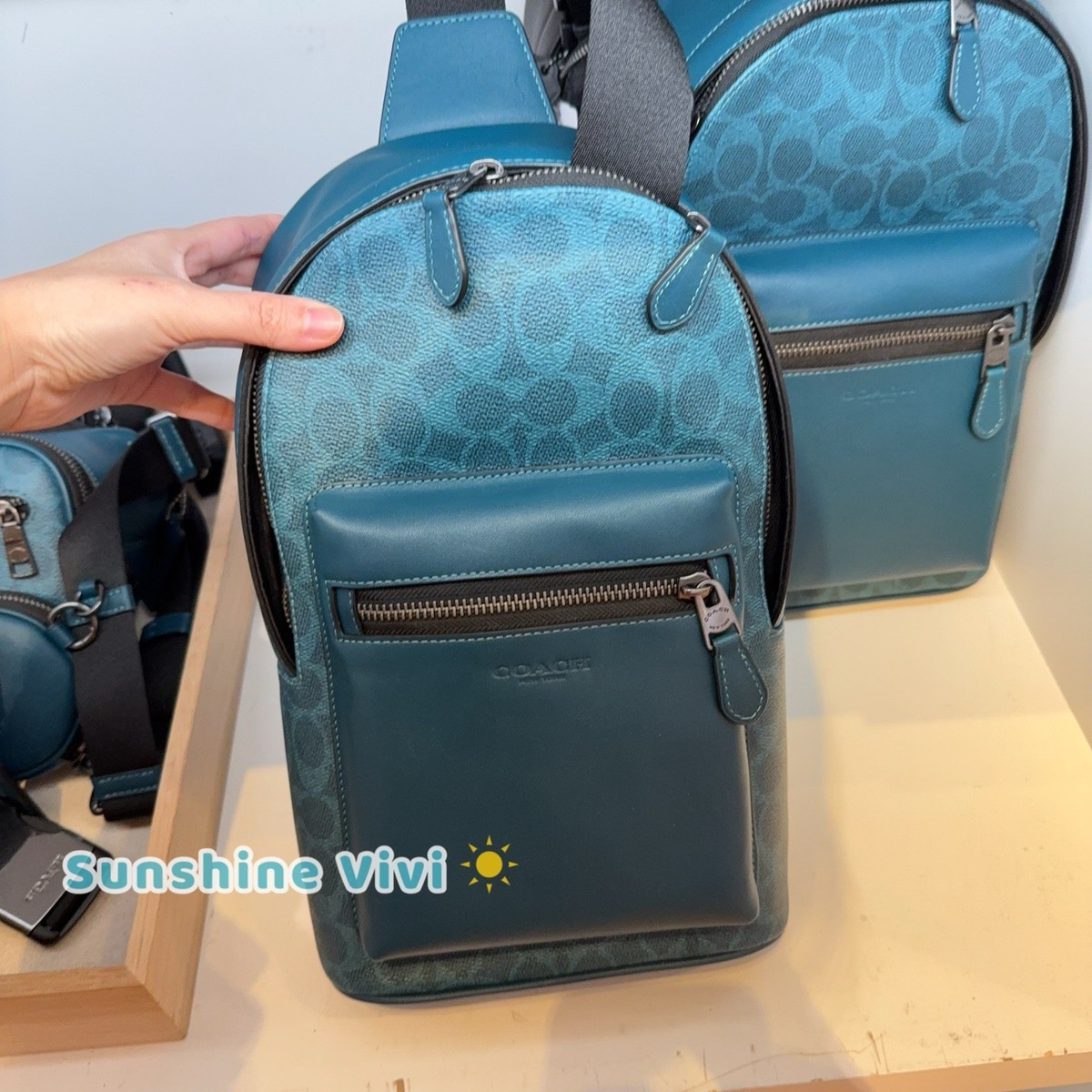 NWT Coach Men's West Pack In Signature Canvas CV924 Gunmetal
