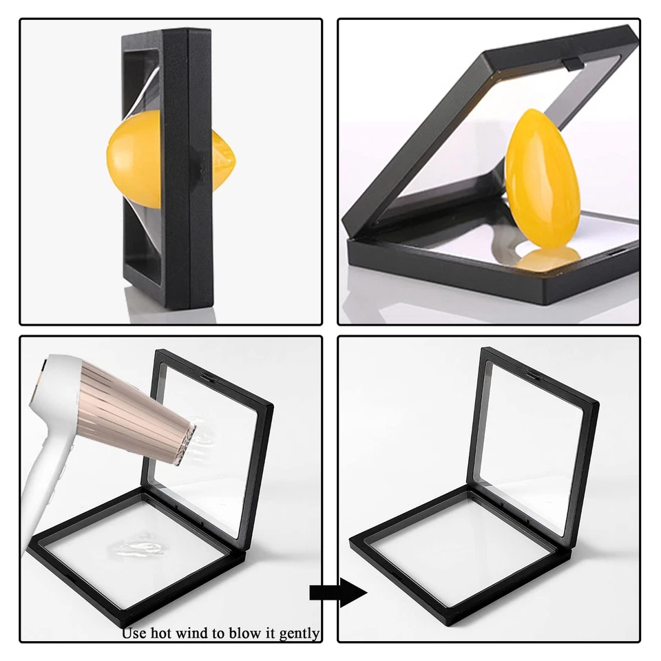 4Pack 3D Floating Display Case Coin Holder for Challenge Coins Jewelry Foto 4 de 4