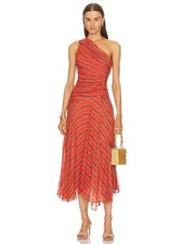 Ulla Johnson Fiori One Shoulder Striped Midi Dress Porto Size 6 MSRP $550