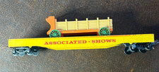 Vintage Associated Shows Flatbed Train Car with Carriage loaded on it