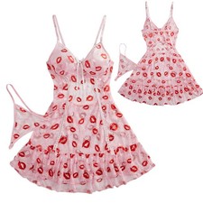 Womens Lingerie Lace Sheer Nightwear Full Slip Mini Dress Babydoll Sleepwear US