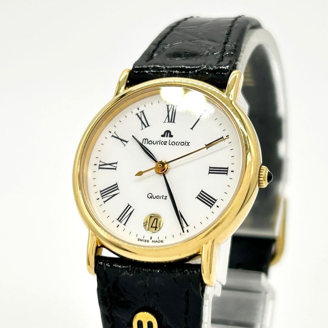 Maurice Lacroix Antique Quartz Wristwatch x2552-55A Black Gold White image 6