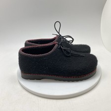 Wild N Wooly by STEGMANN Shoes Womens 7 Black Lace Up Felted Wool Clogs