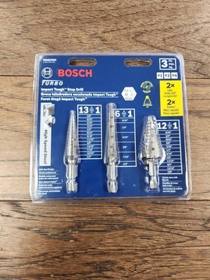 BOSCH IMSDC003 HIGH SPEED STEEL TURBO STEP DRILL BITS
