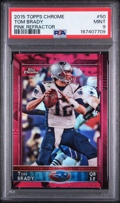 Graded 2015 Topps Chrome Tom Brady #50 Pink Refractor /399 PSA 9