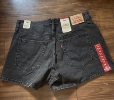 NEW Levi's Women's Size 32 High Waisted Mom Jean Shorts Denim Black NWT