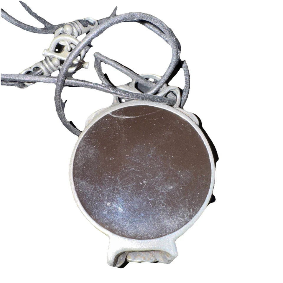 Collar Espejo Alquimia Gótico Mujer Esqueleto Negro Scrying Todas las Cosas Cambian Foto 4 de 4