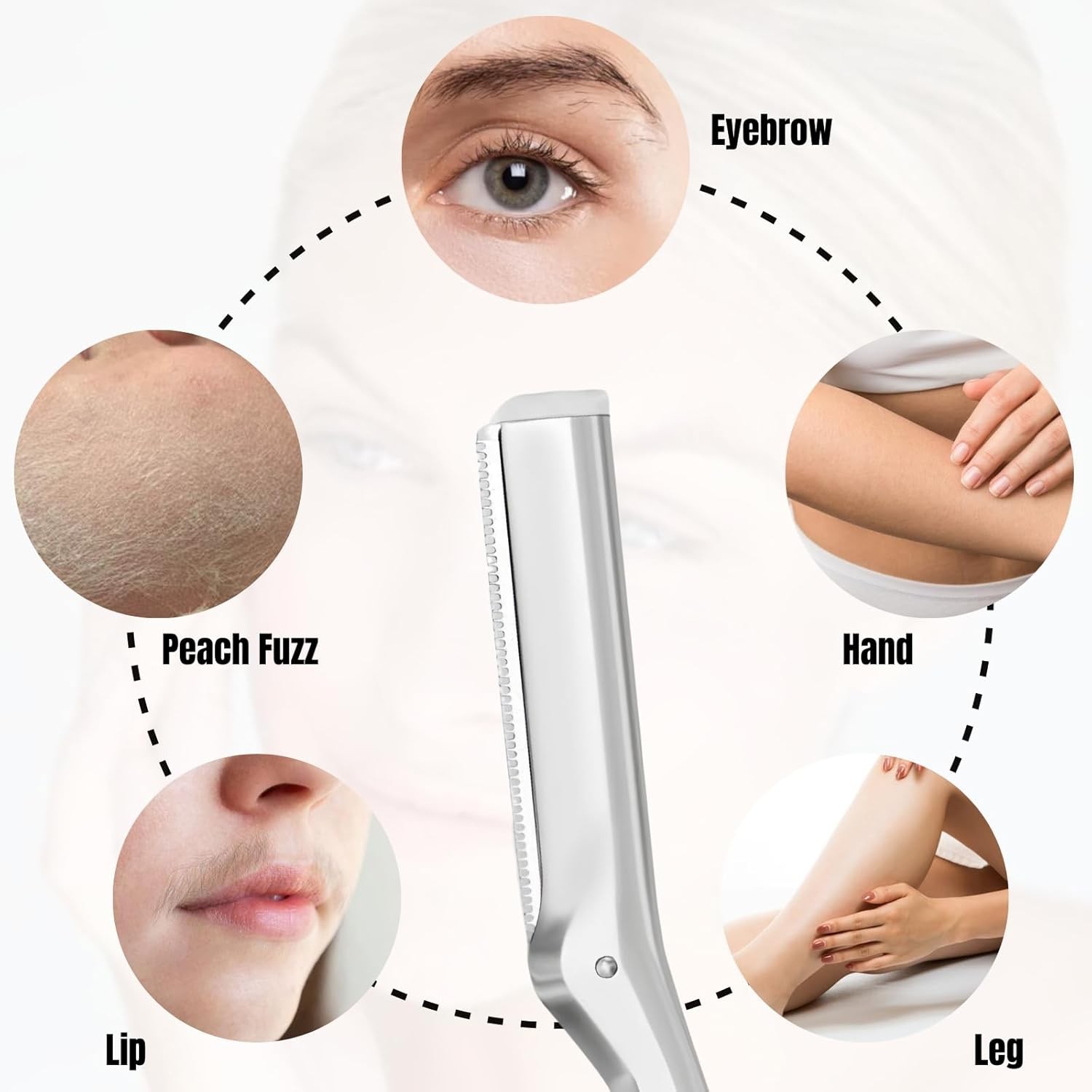 20PCS Replacement Blades Compatible with Tweezerman Stainless Steel Facial Razor