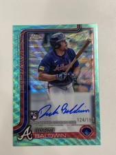 2025 Topps Chrome Drake Baldwin #RA-DBA Aqua Wave Refractor Autograph RC 124/199