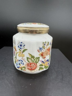    Aynsley Cottage Garden Hinged Trinket Box   England   Floral & Butterfly 