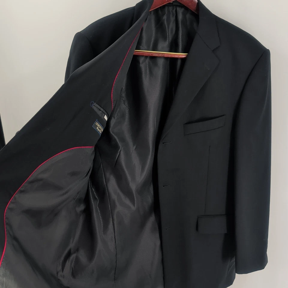 Шерстяное классическое пальто блейзер Giorgio Cosani RM3 на трех пуговицах спереди черное размер 42 - Изображение 3 из 4