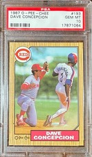 1987 O-PEE-CHEE OPC DAVE CONCEPCION #193 PSA 10 GEM MINT REDS
