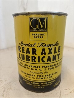 Vintage Metal 1 Quart General Motors Special Formula Rear Axle Lubricant Oil Can
