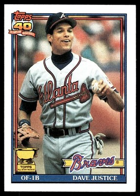 Dave Justice 1991 Topps #329 Atlanta Braves MLB READ FREE SHIPPING AutographDen