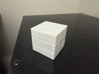 Solid White [BLANK] Rubik s Cube, 3x3 Brain Teaser Fidget Puzzle Toy