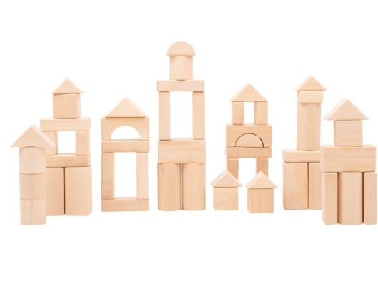 Kinder Bauklötze, Holzspielzeug, Holzbausteine Natur 50er-Pack im Beutel