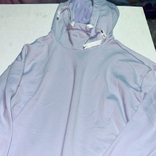 Nike Women's Purple Fleece Pullover Hoodie, Logo, Pockets, Size M