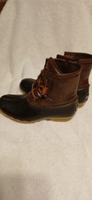 SPERRY Girls Big Kids Size 3 Duck Boots Black Lace Up Zip
