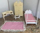 LOT Vtg 1963 *TLC* Damaged *Susy Goose Wardrobe Vanity Canopy Bed Vanity Stool