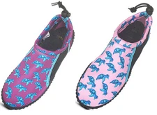 Norty Girls Sizes 11-4 Slip on Aqua Socks Pool Beach Water Shoe